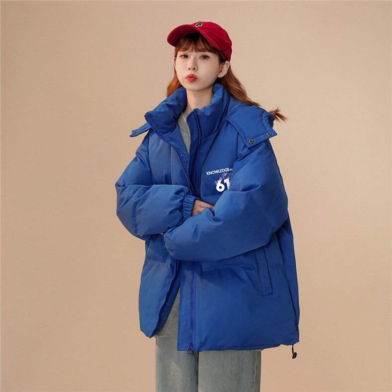 中性风22冬季新品字母印花连帽面包服棉服宽松棉衣MY201P115控148,男装棉衣,A247A