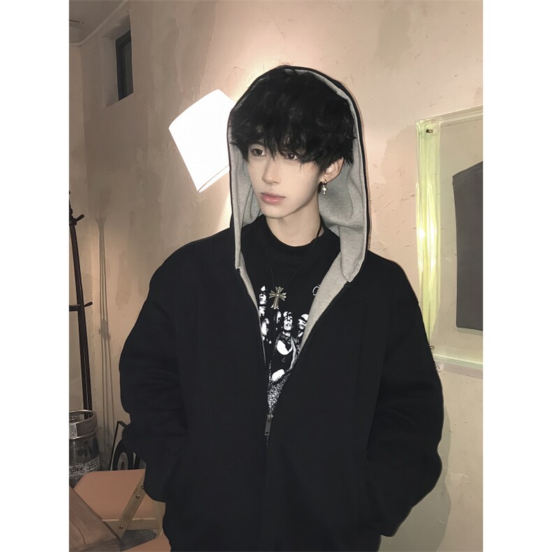 L02CC-特P60双拉链短款连帽开衫卫衣外套男,女装短外套,星座1007（原301D）