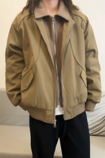 抗寒冬季拼接假两件加棉双拉链棉衣夹克外套男M24995-特P105控188，男装夹克，电商A001