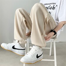 冰丝裤子男夏季高级感宽松直筒阔腿裤潮流拖地休闲裤K3221-P25,男装休闲裤,星座512-2