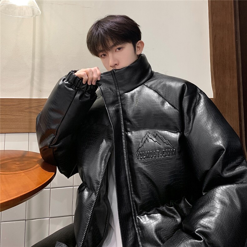 港风鳄鱼纹钢印字母设计棉衣大码潮流休闲棉衣男MY77728P128控168，男装棉衣，星座227-7