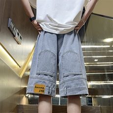 美式时尚皮标渐变风格水洗牛仔裤舒适简约五分短裤DK836-特批35，男装牛仔裤，星座718-1