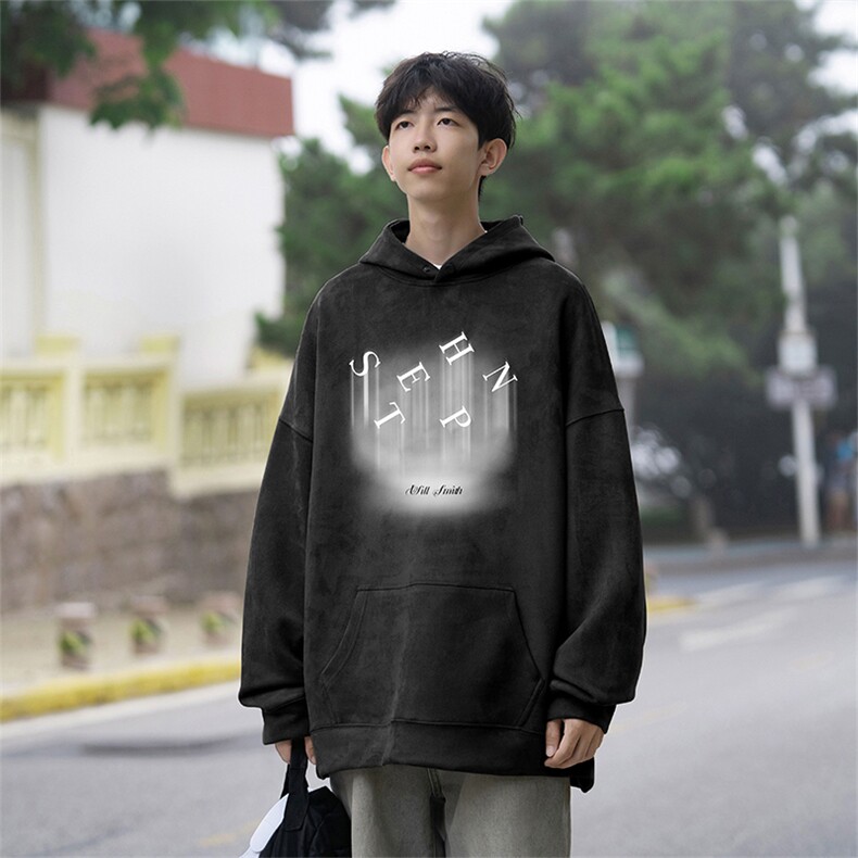 秋季新款潮牌字母印花男wljp-8010麂皮绒连帽特p45控79,男装卫衣,星座605(原A050)