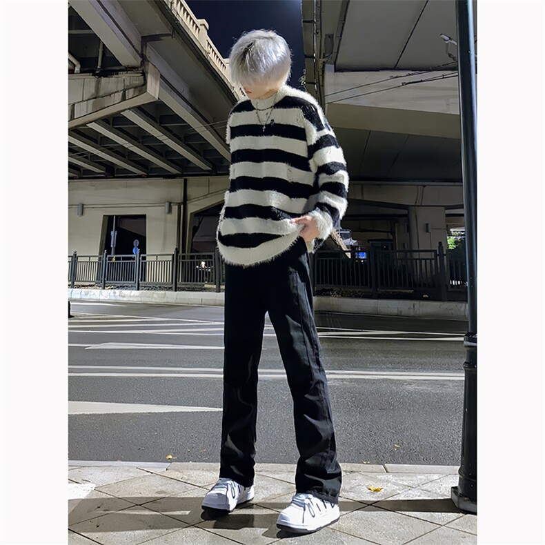 B221美式ins高街暗黑小众情侣款刺绣小脚休闲裤LK23039-P60控78,男装休闲裤,电商B221