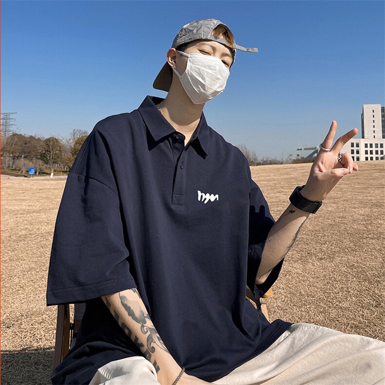 支持得物品质配合二开珠地网眼透气宽松短袖T恤翻领POLO衫PL101,男装T恤,电商A486