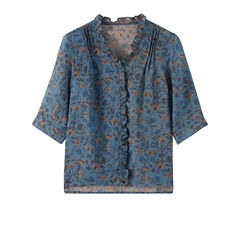 2026年春季女短袖宽松薄苎麻，女装衬衫，江南依恋