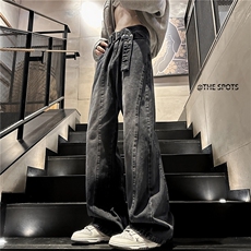 复古牛仔裤男春季新款宽松筒高街vibe长裤A061-EX50097-特P45，男装牛仔裤，电商A061