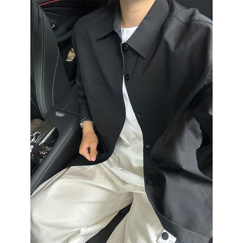 100%棉纯棉衬衫成衣水洗休闲衬衫男女宽松纯色衬衣GC27-P45,男装衬衫,星座301C-5