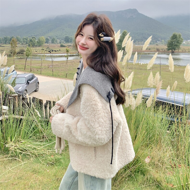 【新款】针织海军领毛毛外套2C115-2365-P205-K308,女装棉衣/棉服,2C115