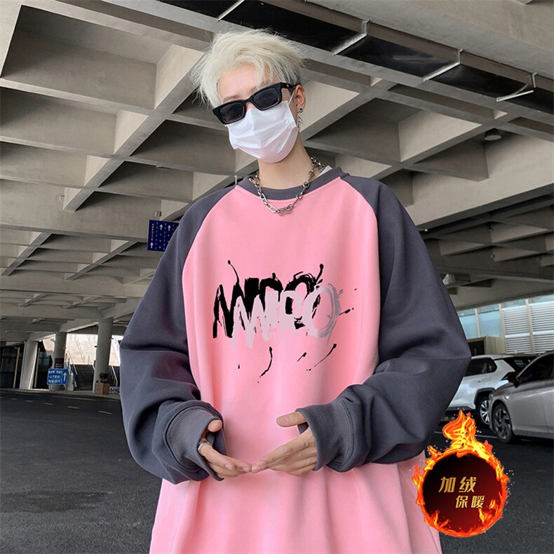 抖音得物高品质重磅二开全棉阔版支持退换360克插肩圆领卫衣0112,男装卫衣,电商A486
