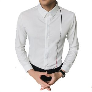 2021春秋装长袖衬衫男装 韩版修身长衬衣男式休闲寸衣816B-NY15图片