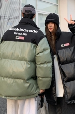 港风新款冬季时尚百搭情侣加厚PU皮棉服外套MY6405特批95控158，男装棉衣，电商A268A