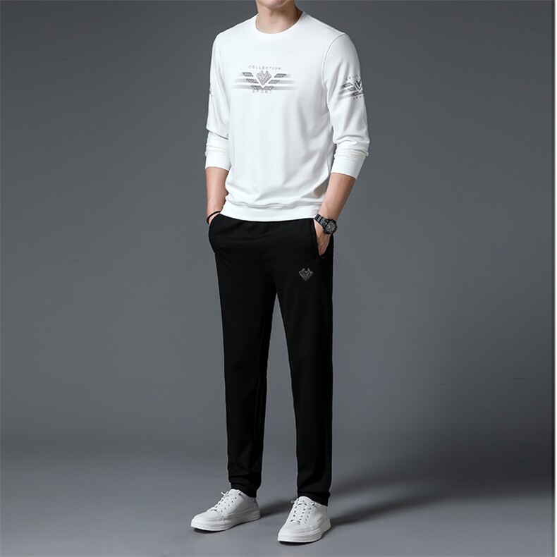 S3085-2钱塘2020-2中青年男士春秋新款时尚休闲简约卫衣套装P127,男装休闲套装,钱塘207-2