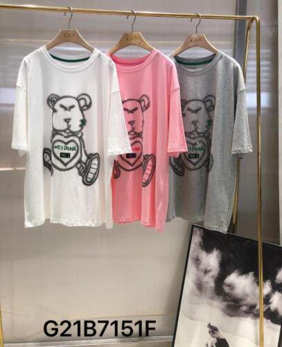 小熊烫钻T，女装，G55