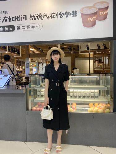 【现货】夏季新品气质款连衣裙梭织面料，女装连衣裙，蓝典