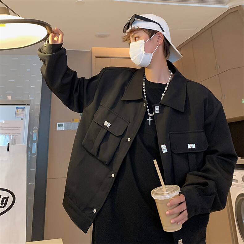 高级感金属扣夹克工装外套男早秋设计感小众短款Z663P75,男装夹克,星座1116-2