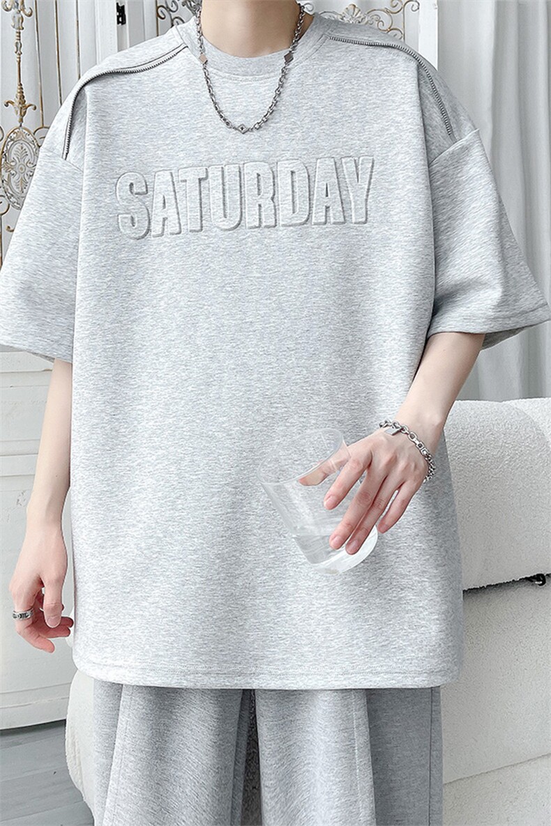 212A-T2580特25控48新款钢印字母圆领T恤短袖，男装T恤，星座212A（原A324）