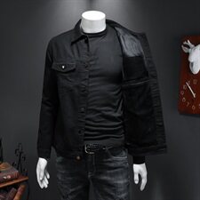 加绒2021扫毒2刘德华同款修身外套时尚印花牛仔衣潮正常版型，男装夹克，电商D230