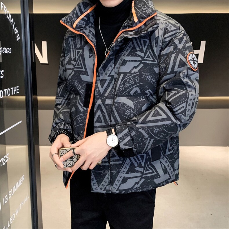 @店主风-冬季新款撞色图案潮流棉衣男时尚上衣-MY519图片