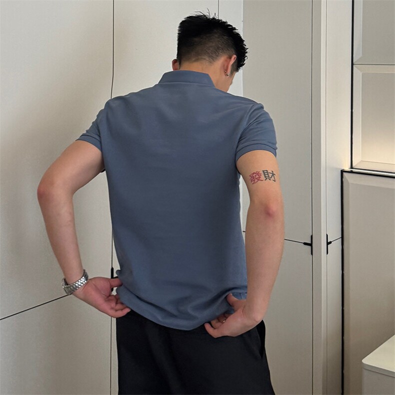 7A抑菌220克丝光珠地高品质常年主推短袖T恤翻领Polo衫T0257,男装Polo衫,电商D342