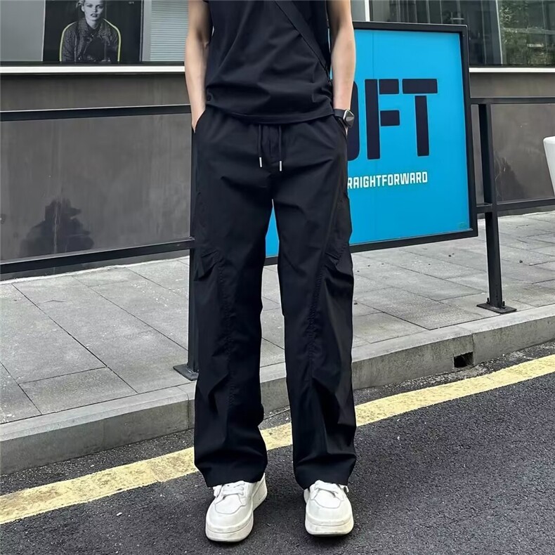 斜切冰丝速干裤子男生夏季薄款弯刀工装裤防晒伞兵AA8030-P42,男装防晒衣,星座208-5