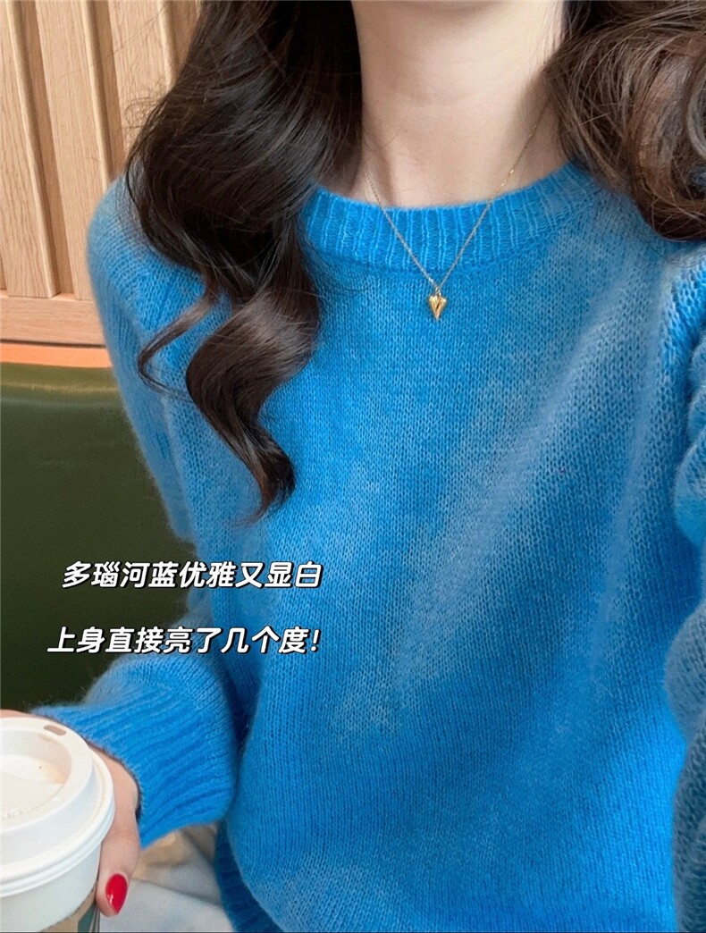2025秋冬新款软糯慵懒干净显白套头毛衣,针织衫/毛衣,湘姗