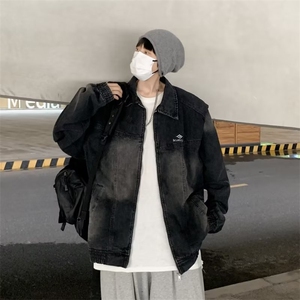 设计感水洗刺绣字母休闲春秋百搭情侣流行男女翻领潮外套-WT1278图片