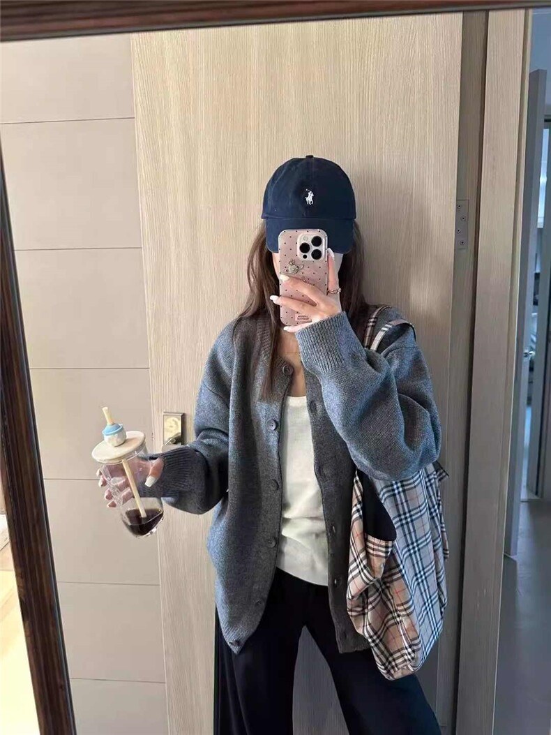 2025年秋季新款加厚针织女士羊毛开衫外套时尚休闲通勤百搭，女装羊毛衫，佳弈羊绒