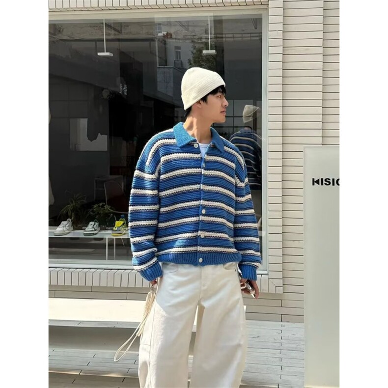 1506/QA3210/P56秋冬新款开衫毛衣美式复古休闲慵懒风男纯色外套,男装针织衫/毛衣,星座1506