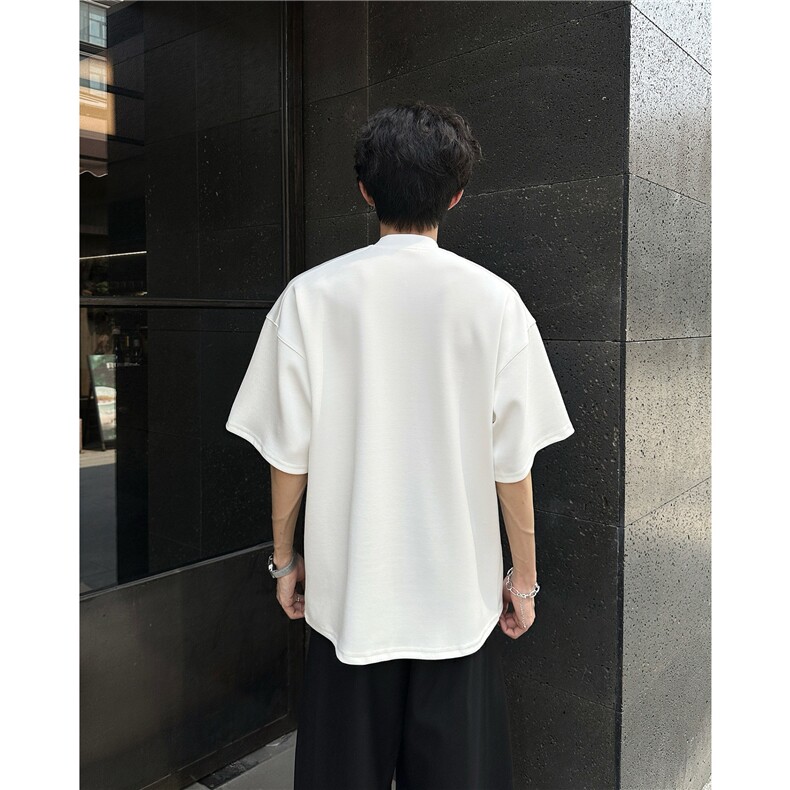 夏季新款cleanfit短袖设计感小众半拉链圆领T恤休闲T5578-P37,男装T恤,星座308B-2