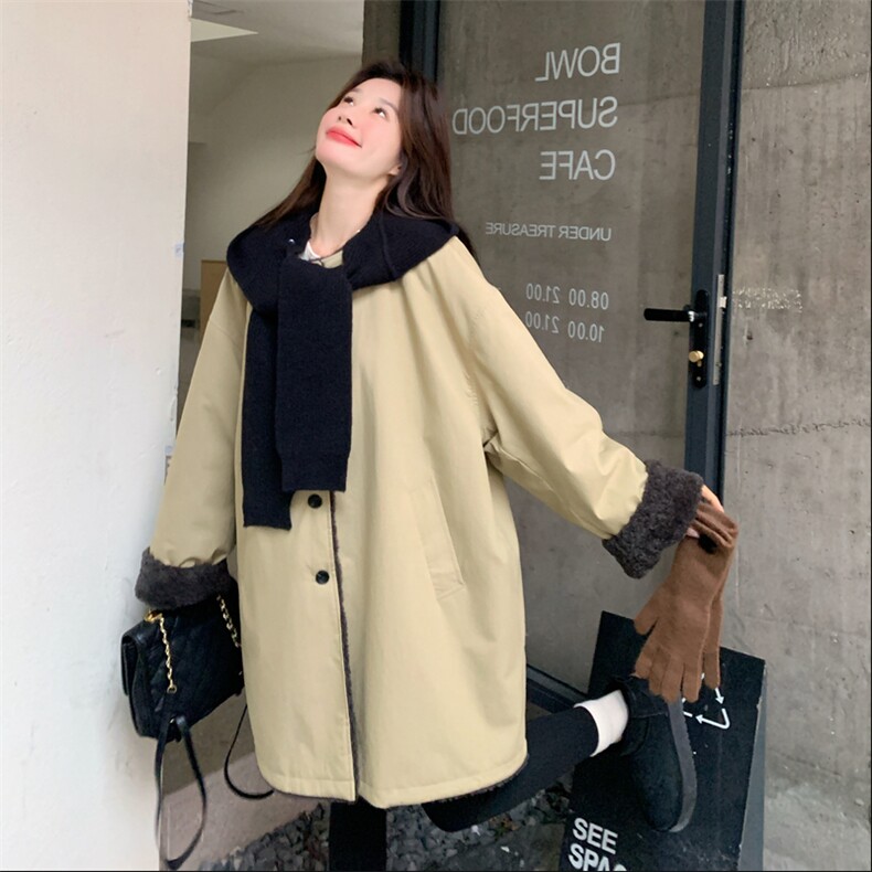 新款首上2C0281108P205K298针织帽可脱卸休闲外套,女装毛呢外套,2C028