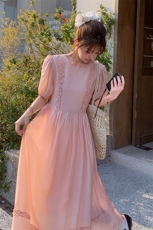 粉色减龄气质连衣裙2C317A-8512-P135-K195，女装连衣裙，2C317A