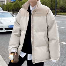 男士皮棉衣男宽松立领冬季加厚拼接棉服潮流棉袄A266-P01-P80，男装棉衣，电商A266
