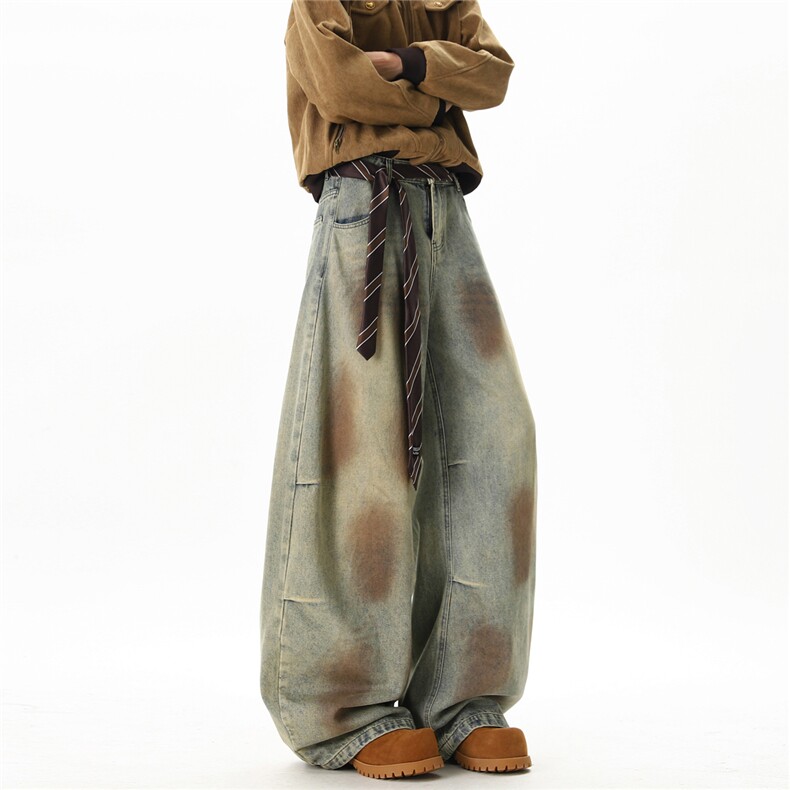 【现货】XZ612-K5140-特P59春款美式复古做旧脏染牛仔裤弯刀裤，男装牛仔裤，星座612