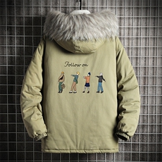 MM48043-P130冬季大毛领衣男士大码加厚袄男服网格挂拍，男装棉衣，电商A040A