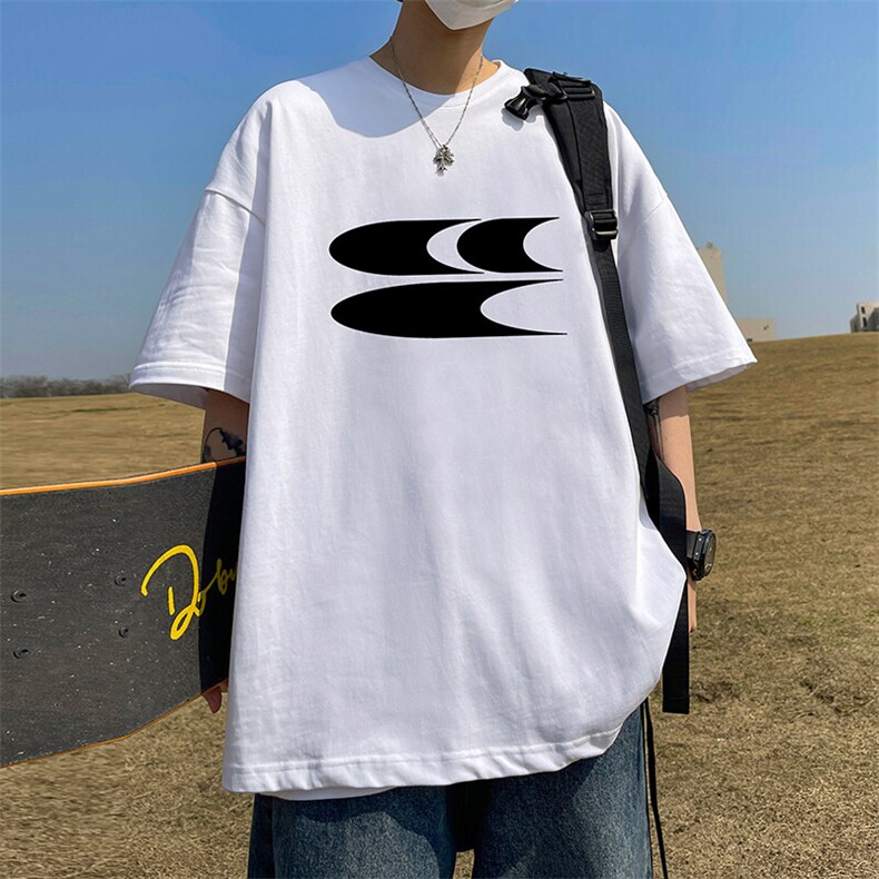 抖音得物二开现货供应220克夏装重磅美式高街宽松短袖t恤MT79,男装T恤,电商A486-1