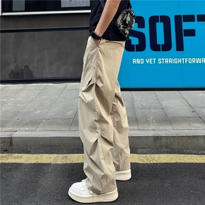 网图！KZ303-特P29褶皱感直筒休闲裤男女新款户外工装速干长裤图片