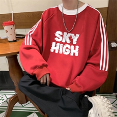 美式三杠条纹复圆领卫衣秋冬男女宽松长袖SW2478-P45控6850棉，男装卫衣，电商B370