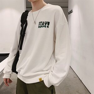 20秋装港风大码潮流韩版宽松情侣装印花圆领卫衣上衣潮WY909图片