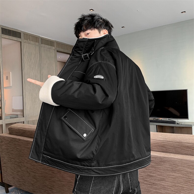 主推棉衣男士冬季新款立领羊羔绒休闲大码港风工装棉袄M23p99,男装棉衣,星座1113