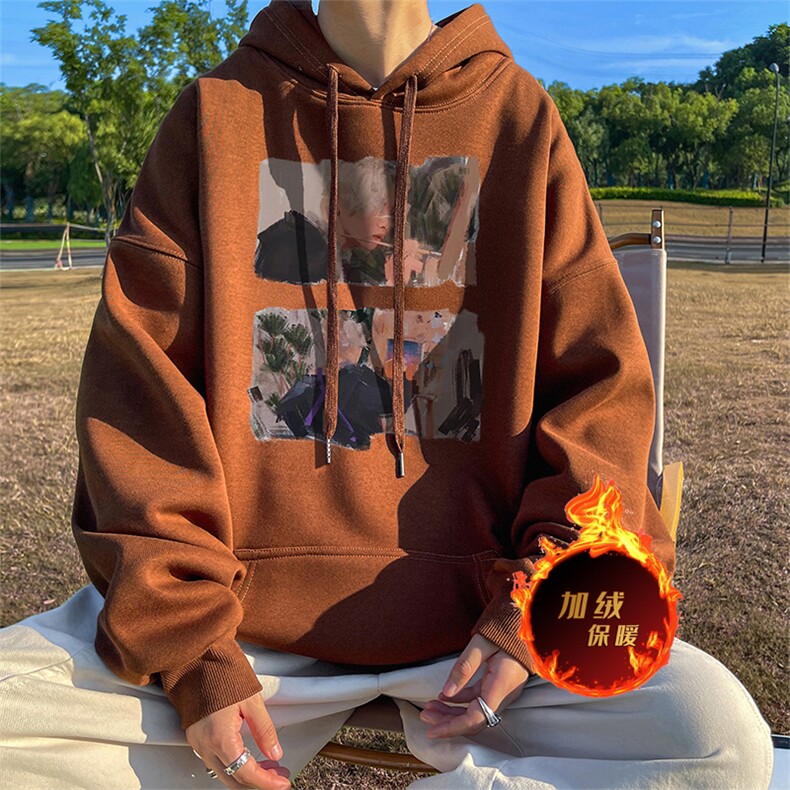 500克重磅秋冬美式加绒加厚卫衣外套 DL162常规特P35绒特P40图片