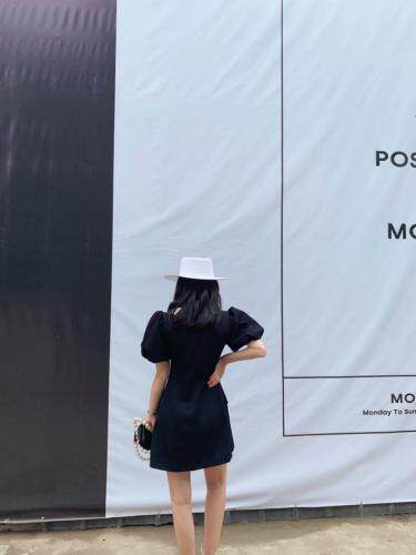 尖领连衣裙，女装连衣裙，HE