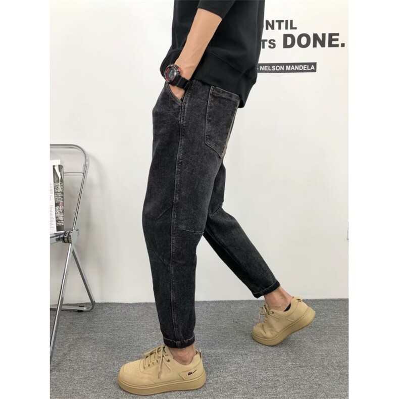 1506-1/KT621加绒/P59高端八分弹力牛仔裤秋冬季宽松直筒大码,男装牛仔裤,星座1506-1