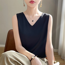 体感惊艳舒适！两面穿缎面吊带背心~，女装背心吊带，恩尚羊绒