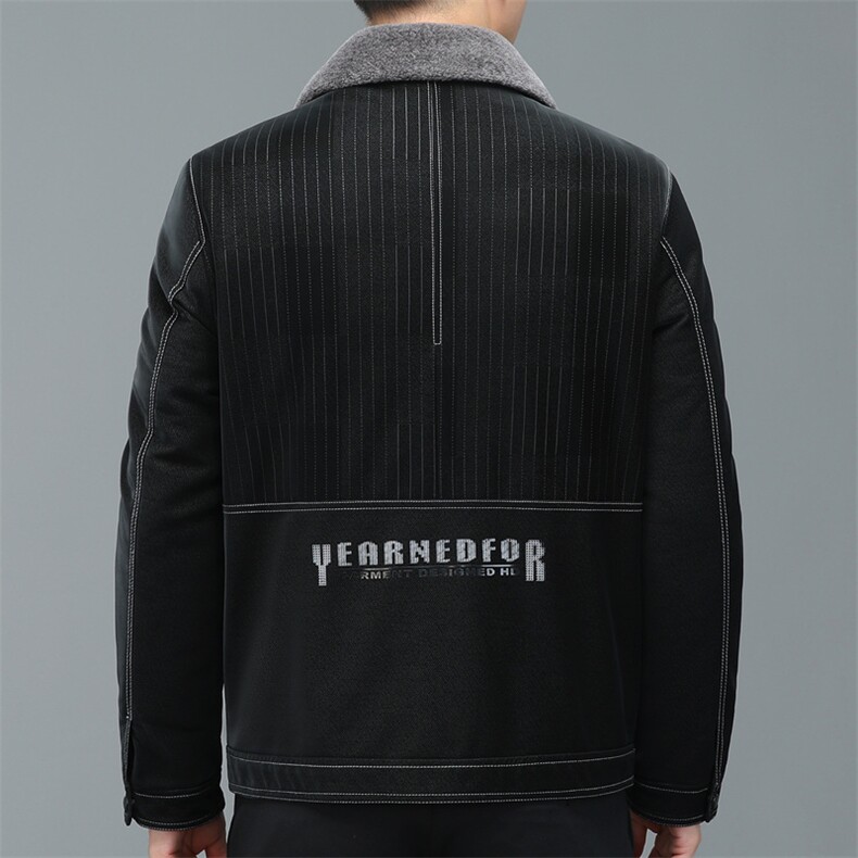 男士新款羊羔毛呢拍羽绒服冬季男装中年商务休闲上衣加厚保暖外套,男装羽绒服,电商B212（原钱塘6029）