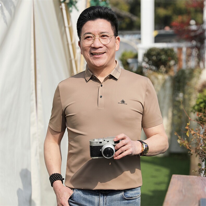 保罗POLO衫男士夏季新款短袖t恤翻领男式半袖商务高端休闲上衣服,男装T恤,电商B212（原钱塘6029）