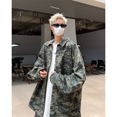 日系古着感暗纹花衬衫男女款复古短袖夏威夷宽松高级感衬，男装衬衫，星座716-3