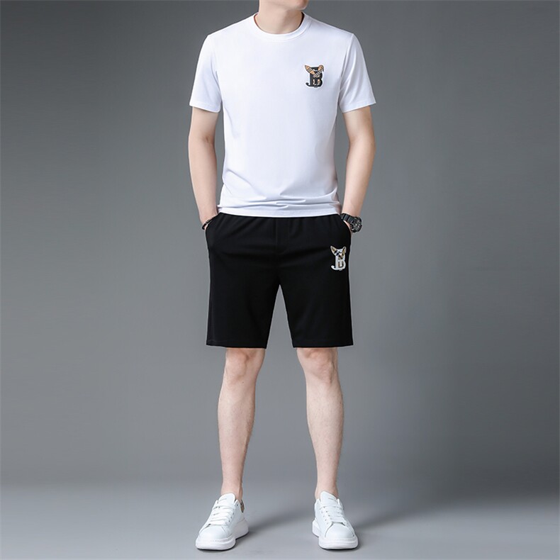 C231117钱塘2020-2夏季新款男士休闲运动套装时尚潮流两件套P116,男装休闲套装,钱塘207-2