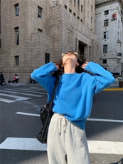 2025秋冬新款软糯慵懒干净显白套头毛衣，女装针织衫/毛衣，湘姗