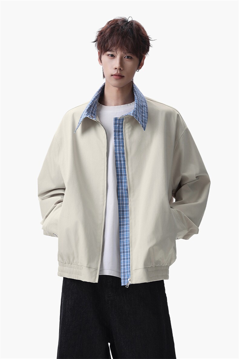 2026春季新款美式格子拼接夹克外套男J6506-特P60建议零售价148,男装夹克,电商A001-1